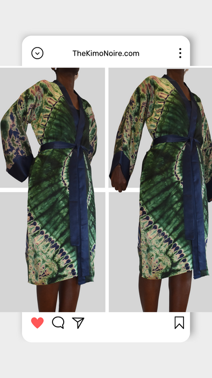 Emerald Tide Woman's African Print Kimono